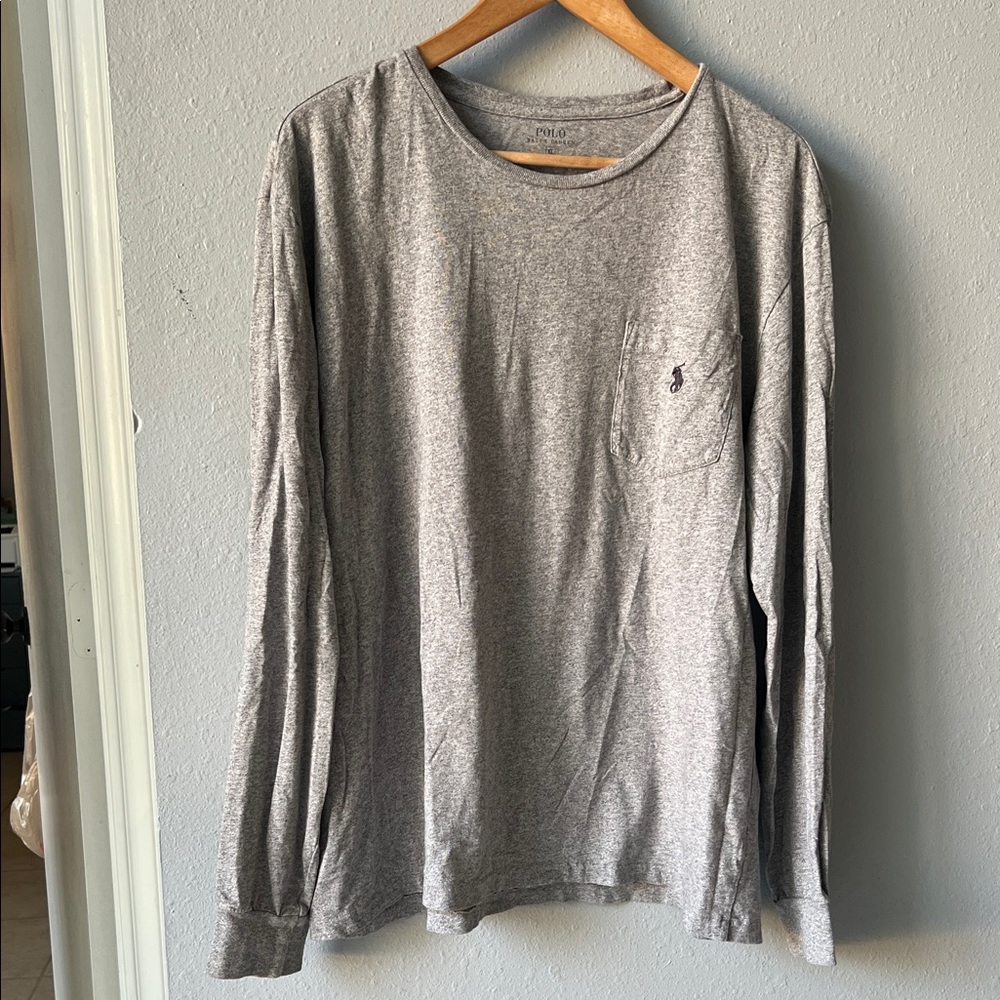 Polo by Ralph Lauren Heather Gray Long Sleeve Shirt - Picture 3 of 6